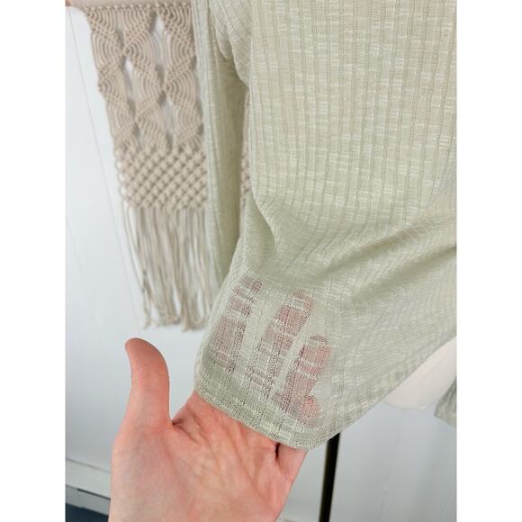 Intimately Free People Aura Layering Top Semi Sheer Long Sleeve Medium Sea Mist - Picture 7 of 11